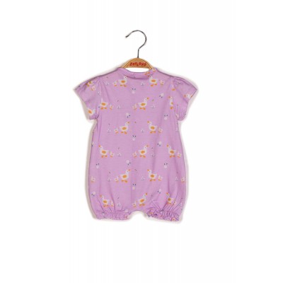 Baby-Mädchen-Lila-Overall mit Entenprint