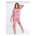 Hebblife Rosa Kinder Rasiertes Fleece Dickes Haus-Pyjama-Set (Alter 5-10)